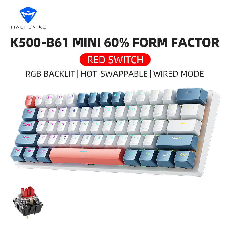 K500-B61 Machenike Mini Mechan - đánh giá và giá Gaming Keyboard Blue Switches