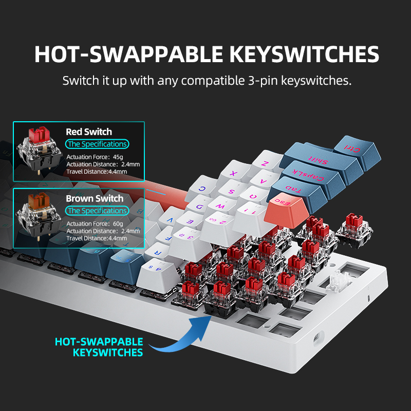 K500-B61 Machenike Mini Mechan - đánh giá và giá Gaming Keyboard Blue Switches