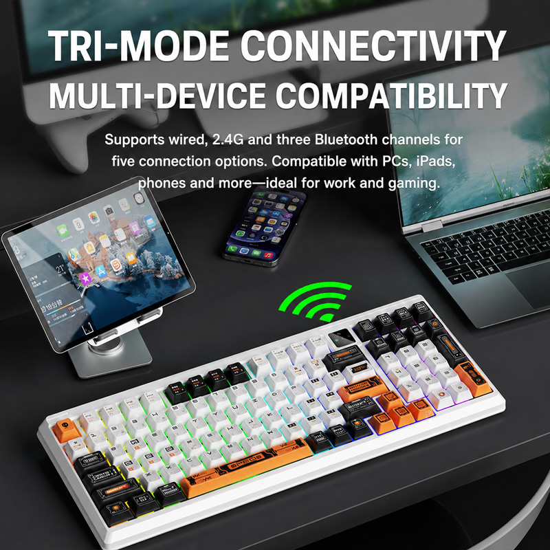 Langtu T98 Three-Mode Wireless - đánh giá và giá Gaming Keyboard No Noise