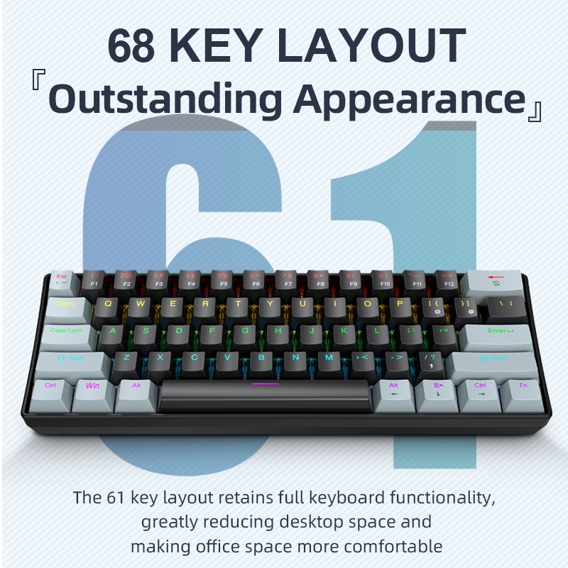 APAYADO K61 Mini Mechanical Ke - đánh giá và giá Gaming Keyboard Blue Switches