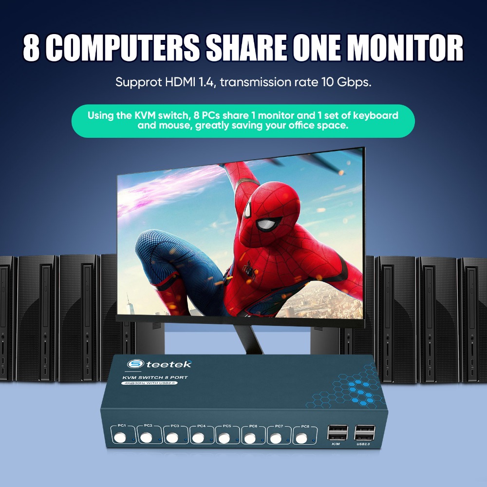 8 Port KVM Switch USB2.0 4K30H - đánh giá và giá Gaming Keyboard And Mouse For Xbox