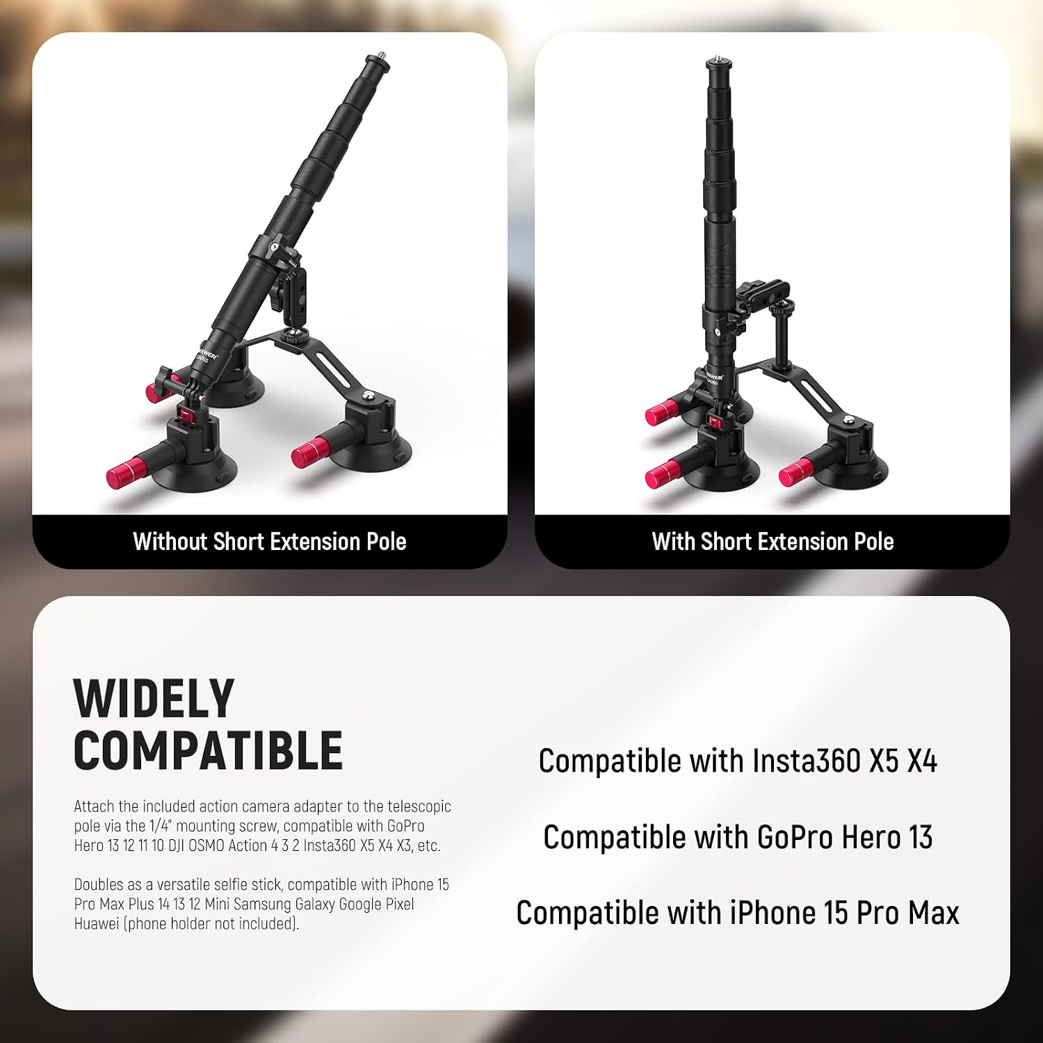 NEEWER Triple Suction Cup Car  - đánh giá và giá Stabilizer Screw In