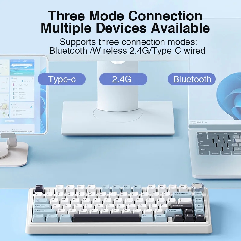 AULA F75 2.4G Wireless/Bluetoo - đánh giá và giá Gaming Keyboard Blue Switches